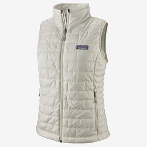 Patagonia Women’s Nano Puff Vest - White with Embroidered Logo - Size S